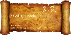Király Domán névjegykártya
