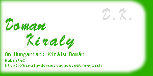doman kiraly business card